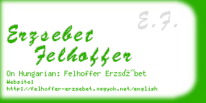 erzsebet felhoffer business card
